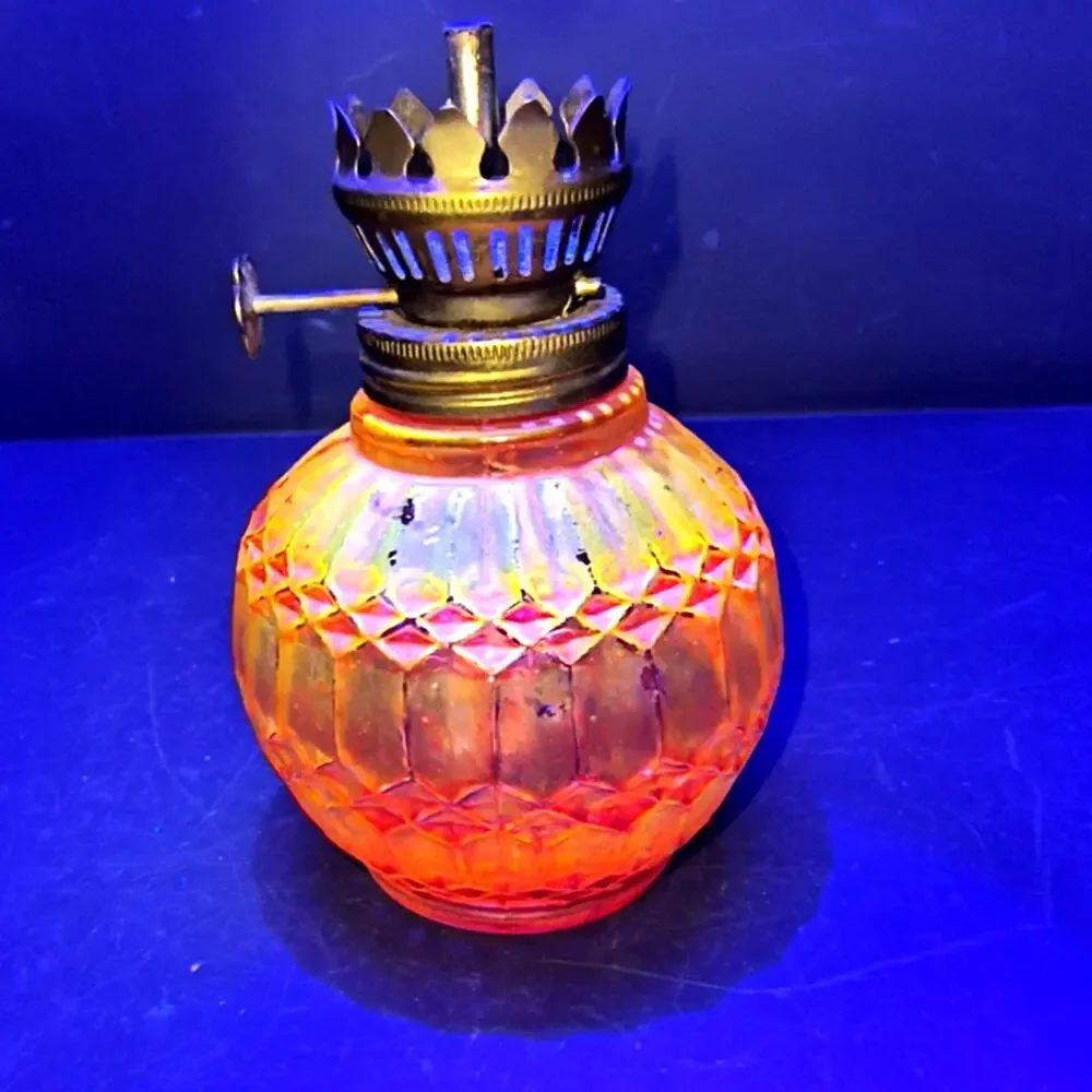 1861.  Vintage Mini Oil Lamp Hong Kong Glows